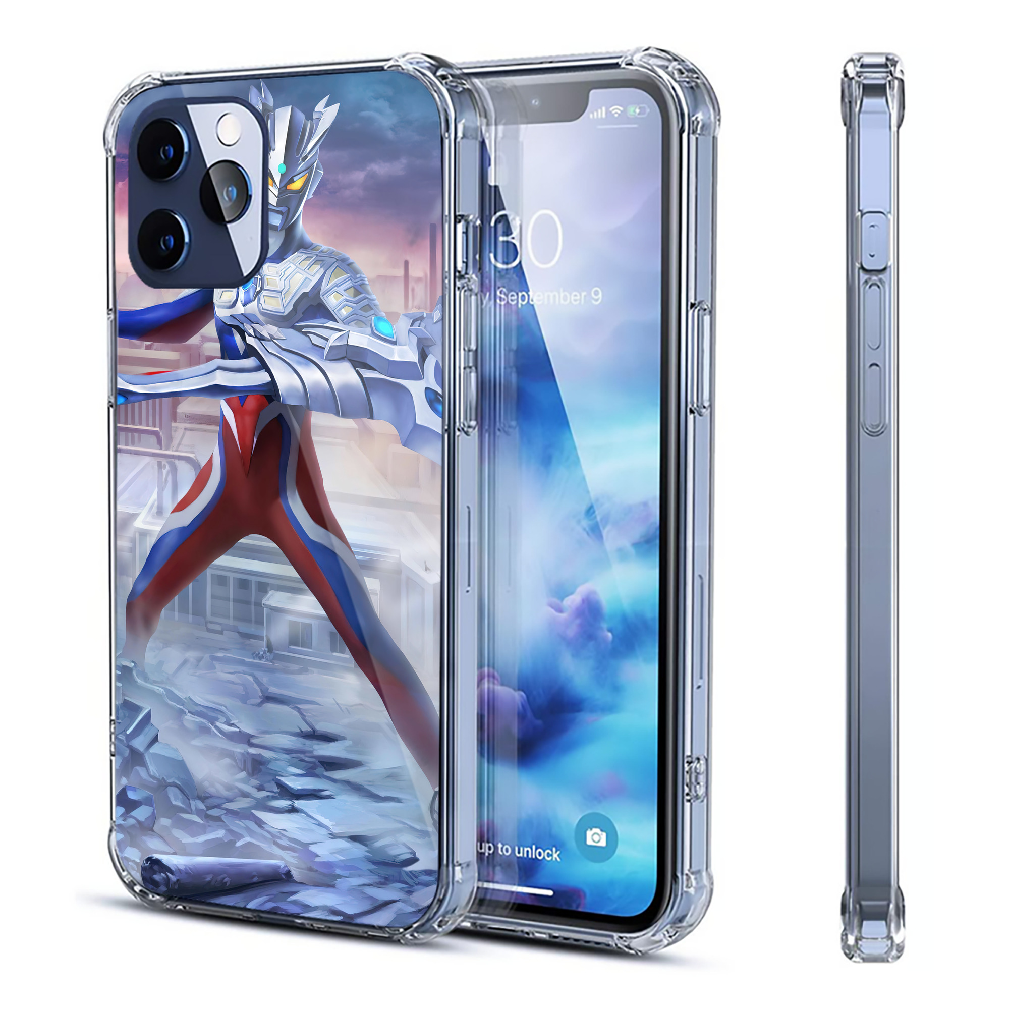 （画像用） ウルトラマン Ultraman 【iPhone 12シリーズ対応】透明スマホケース（クリアソフトケース）